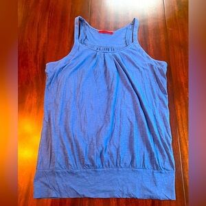 Velvet by Graham & Spencer Blue Sleeveless Cotton Tank with Scoop Neckline - XL